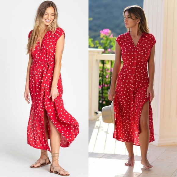 billabong red floral dress